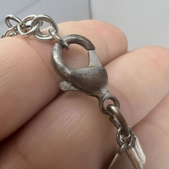 Chico's Necklace Silver Beaded Cluster Beads Sparkle Faceted Adjustable - Picture 5 of 6